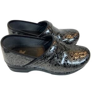 Dansko Professional Metallic Floral Clog Nursing Shoes Size 39 / US 8.5